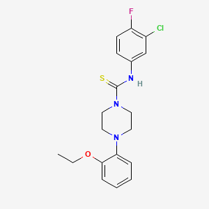 molecular formula C19H21ClFN3OS B4640103 N-(3-chloro-4-fluorophenyl)-4-(2-ethoxyphenyl)-1-piperazinecarbothioamide 