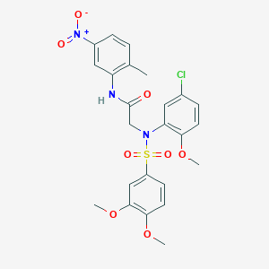 N~2~-(5-chloro-2-methoxyphenyl)-N~2~-[(3,4-dimethoxyphenyl)sulfonyl]-N~1~-(2-methyl-5-nitrophenyl)glycinamide