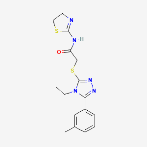 molecular formula C16H19N5OS2 B4640117 N-(4,5-dihydro-1,3-thiazol-2-yl)-2-{[4-ethyl-5-(3-methylphenyl)-4H-1,2,4-triazol-3-yl]sulfanyl}acetamide 