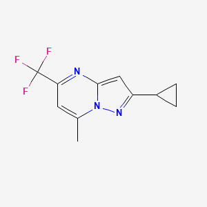 molecular formula C11H10F3N3 B4640121 2-cyclopropyl-7-methyl-5-(trifluoromethyl)pyrazolo[1,5-a]pyrimidine 