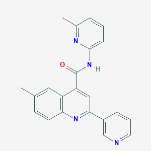 molecular formula C22H18N4O B4640143 6-methyl-N-(6-methylpyridin-2-yl)-2-(pyridin-3-yl)quinoline-4-carboxamide 