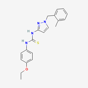 molecular formula C20H22N4OS B4640149 N-(4-ethoxyphenyl)-N'-[1-(2-methylbenzyl)-1H-pyrazol-3-yl]thiourea 