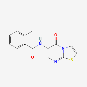 molecular formula C14H11N3O2S B4640172 2-METHYL-N-{5-OXO-5H-[1,3]THIAZOLO[3,2-A]PYRIMIDIN-6-YL}BENZAMIDE 