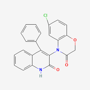 molecular formula C23H15ClN2O3 B4640180 6-chloro-4-(2-oxo-4-phenyl-1,2-dihydro-3-quinolinyl)-2H-1,4-benzoxazin-3(4H)-one 