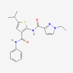 1-ethyl-N-[3-(phenylcarbamoyl)-5-(propan-2-yl)thiophen-2-yl]-1H-pyrazole-3-carboxamide