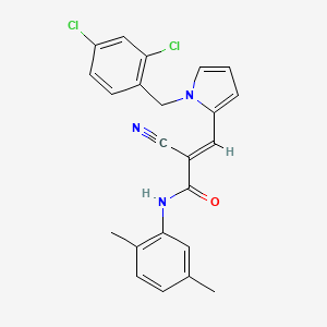 molecular formula C23H19Cl2N3O B4640186 2-cyano-3-[1-(2,4-dichlorobenzyl)-1H-pyrrol-2-yl]-N-(2,5-dimethylphenyl)acrylamide 