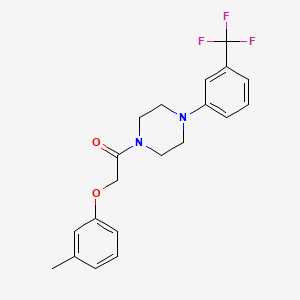 molecular formula C20H21F3N2O2 B4640193 2-(3-METHYLPHENOXY)-1-{4-[3-(TRIFLUOROMETHYL)PHENYL]PIPERAZINO}-1-ETHANONE 