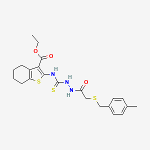 ethyl 2-{[(2-{[(4-methylbenzyl)thio]acetyl}hydrazino)carbonothioyl]amino}-4,5,6,7-tetrahydro-1-benzothiophene-3-carboxylate