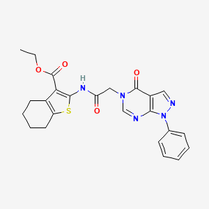 molecular formula C24H23N5O4S B4640232 ethyl 2-{[(4-oxo-1-phenyl-1,4-dihydro-5H-pyrazolo[3,4-d]pyrimidin-5-yl)acetyl]amino}-4,5,6,7-tetrahydro-1-benzothiophene-3-carboxylate CAS No. 938007-10-4