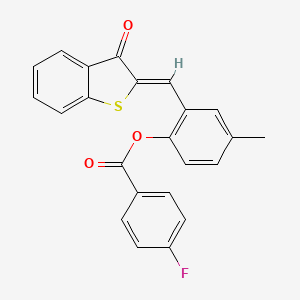 4-methyl-2-[(3-oxo-1-benzothien-2(3H)-ylidene)methyl]phenyl 4-fluorobenzoate