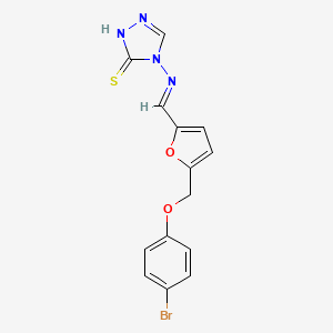 4-[((E)-1-{5-[(4-BROMOPHENOXY)METHYL]-2-FURYL}METHYLIDENE)AMINO]-4H-1,2,4-TRIAZOL-3-YLHYDROSULFIDE