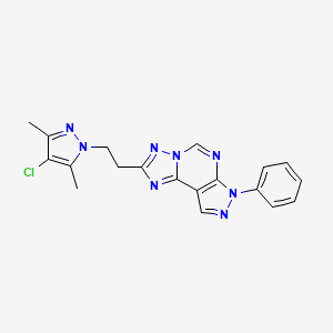 2-[2-(4-chloro-3,5-dimethyl-1H-pyrazol-1-yl)ethyl]-7-phenyl-7H-pyrazolo[4,3-e][1,2,4]triazolo[1,5-c]pyrimidine