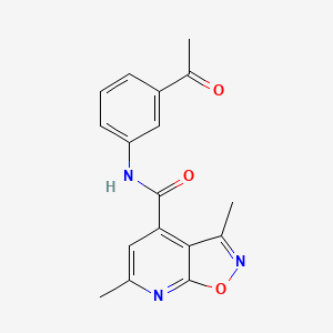 molecular formula C17H15N3O3 B4640326 N-(3-acetylphenyl)-3,6-dimethyl[1,2]oxazolo[5,4-b]pyridine-4-carboxamide 