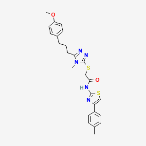 2-({5-[3-(4-methoxyphenyl)propyl]-4-methyl-4H-1,2,4-triazol-3-yl}sulfanyl)-N-[4-(4-methylphenyl)-1,3-thiazol-2-yl]acetamide