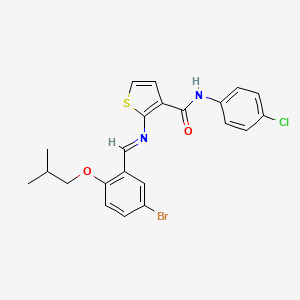 2-[(5-bromo-2-isobutoxybenzylidene)amino]-N-(4-chlorophenyl)-3-thiophenecarboxamide