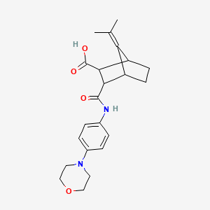 molecular formula C22H28N2O4 B4640361 3-{[4-(Morpholin-4-yl)phenyl]carbamoyl}-7-(propan-2-ylidene)bicyclo[2.2.1]heptane-2-carboxylic acid 