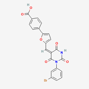 4-(5-{[1-(3-bromophenyl)-2,4,6-trioxotetrahydro-5(2H)-pyrimidinylidene]methyl}-2-furyl)benzoic acid