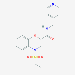 4-(ethylsulfonyl)-N-(4-pyridinylmethyl)-3,4-dihydro-2H-1,4-benzoxazine-2-carboxamide