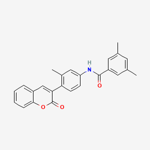 3,5-dimethyl-N-[3-methyl-4-(2-oxo-2H-chromen-3-yl)phenyl]benzamide