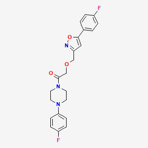 molecular formula C22H21F2N3O3 B4640595 1-(4-fluorophenyl)-4-({[5-(4-fluorophenyl)-3-isoxazolyl]methoxy}acetyl)piperazine 