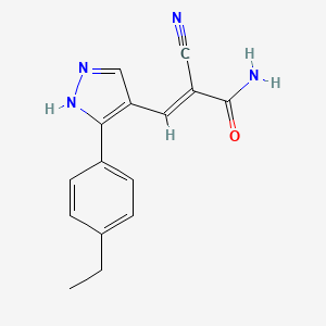 2-cyano-3-[3-(4-ethylphenyl)-1H-pyrazol-4-yl]acrylamide