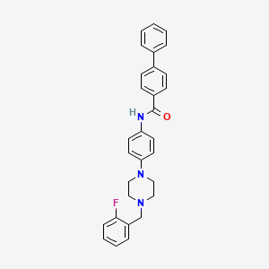 molecular formula C30H28FN3O B4640614 N-{4-[4-(2-fluorobenzyl)-1-piperazinyl]phenyl}-4-biphenylcarboxamide 