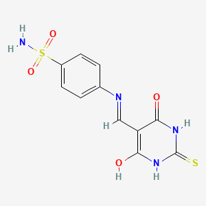 molecular formula C11H10N4O4S2 B4640632 4-{[(4,6-dioxo-2-thioxotetrahydro-5(2H)-pyrimidinylidene)methyl]amino}benzenesulfonamide 