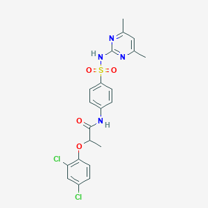 molecular formula C21H20Cl2N4O4S B464066 2-(2,4-dichlorophenoxy)-N-(4-{[(4,6-dimethyl-2-pyrimidinyl)amino]sulfonyl}phenyl)propanamide CAS No. 327059-06-3