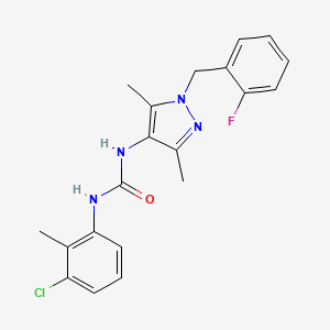 molecular formula C20H20ClFN4O B4640666 N-(3-chloro-2-methylphenyl)-N'-[1-(2-fluorobenzyl)-3,5-dimethyl-1H-pyrazol-4-yl]urea 