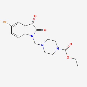 molecular formula C16H18BrN3O4 B4640667 ethyl 4-[(5-bromo-2,3-dioxo-2,3-dihydro-1H-indol-1-yl)methyl]-1-piperazinecarboxylate 