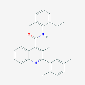 molecular formula C28H28N2O B4640682 2-(2,5-dimethylphenyl)-N-(2-ethyl-6-methylphenyl)-3-methyl-4-quinolinecarboxamide 
