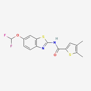 molecular formula C15H12F2N2O2S2 B4640685 N-[6-(difluoromethoxy)-1,3-benzothiazol-2-yl]-4,5-dimethyl-2-thiophenecarboxamide 