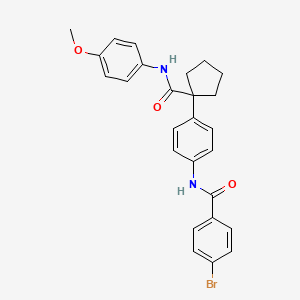 molecular formula C26H25BrN2O3 B4640722 4-bromo-N-[4-(1-{[(4-methoxyphenyl)amino]carbonyl}cyclopentyl)phenyl]benzamide 