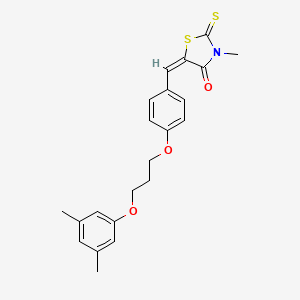 molecular formula C22H23NO3S2 B4640728 5-{4-[3-(3,5-dimethylphenoxy)propoxy]benzylidene}-3-methyl-2-thioxo-1,3-thiazolidin-4-one 
