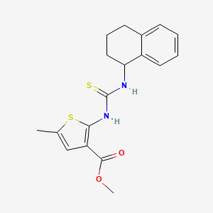molecular formula C18H20N2O2S2 B4640744 methyl 5-methyl-2-{[(1,2,3,4-tetrahydro-1-naphthalenylamino)carbonothioyl]amino}-3-thiophenecarboxylate 