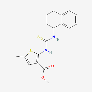 methyl 5-methyl-2-{[(1,2,3,4-tetrahydro-1-naphthalenylamino)carbonothioyl]amino}-3-thiophenecarboxylate