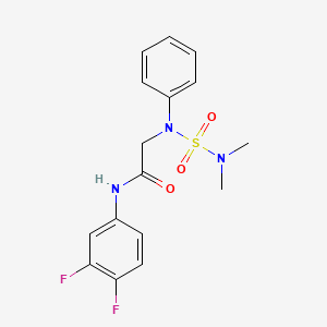 molecular formula C16H17F2N3O3S B4640750 N~1~-(3,4-difluorophenyl)-N~2~-[(dimethylamino)sulfonyl]-N~2~-phenylglycinamide 
