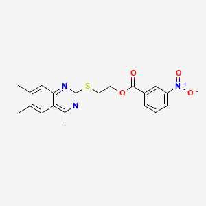 molecular formula C20H19N3O4S B4640783 2-[(4,6,7-trimethyl-2-quinazolinyl)thio]ethyl 3-nitrobenzoate 