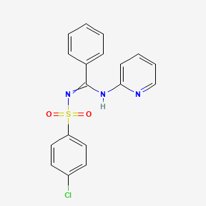 molecular formula C18H14ClN3O2S B4640804 N'-[(4-chlorophenyl)sulfonyl]-N-2-pyridinylbenzenecarboximidamide 