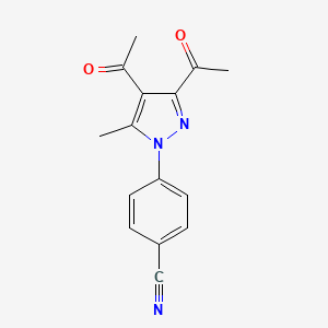 molecular formula C15H13N3O2 B4640812 4-(3,4-diacetyl-5-methyl-1H-pyrazol-1-yl)benzonitrile 