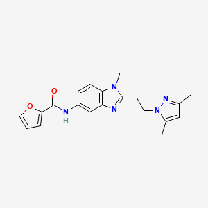molecular formula C20H21N5O2 B4640826 N-{2-[2-(3,5-dimethyl-1H-pyrazol-1-yl)ethyl]-1-methyl-1H-benzimidazol-5-yl}-2-furamide 