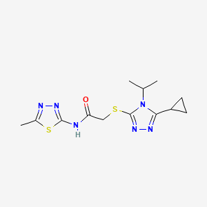 molecular formula C13H18N6OS2 B4640828 2-[(5-cyclopropyl-4-isopropyl-4H-1,2,4-triazol-3-yl)thio]-N-(5-methyl-1,3,4-thiadiazol-2-yl)acetamide 