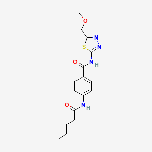 molecular formula C16H20N4O3S B4640835 N-[5-(methoxymethyl)-1,3,4-thiadiazol-2-yl]-4-(pentanoylamino)benzamide 