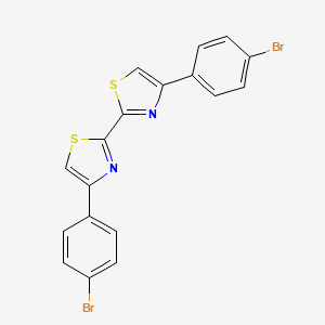 molecular formula C18H10Br2N2S2 B4640840 4,4'-bis(4-bromophenyl)-2,2'-bi-1,3-thiazole 