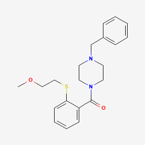molecular formula C21H26N2O2S B4640872 1-benzyl-4-{2-[(2-methoxyethyl)thio]benzoyl}piperazine 