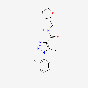 molecular formula C17H22N4O2 B4640930 1-(2,4-dimethylphenyl)-5-methyl-N-(tetrahydro-2-furanylmethyl)-1H-1,2,3-triazole-4-carboxamide 