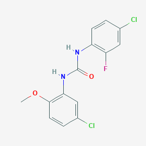 molecular formula C14H11Cl2FN2O2 B4640945 N-(4-chloro-2-fluorophenyl)-N'-(5-chloro-2-methoxyphenyl)urea 