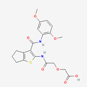 molecular formula C20H22N2O7S B4640969 {2-[(3-{[(2,5-dimethoxyphenyl)amino]carbonyl}-5,6-dihydro-4H-cyclopenta[b]thien-2-yl)amino]-2-oxoethoxy}acetic acid 
