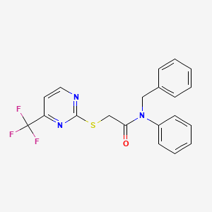 molecular formula C20H16F3N3OS B4640979 N-benzyl-N-phenyl-2-{[4-(trifluoromethyl)-2-pyrimidinyl]thio}acetamide 