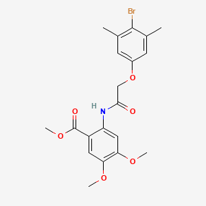 molecular formula C20H22BrNO6 B4640982 methyl 2-{[(4-bromo-3,5-dimethylphenoxy)acetyl]amino}-4,5-dimethoxybenzoate 